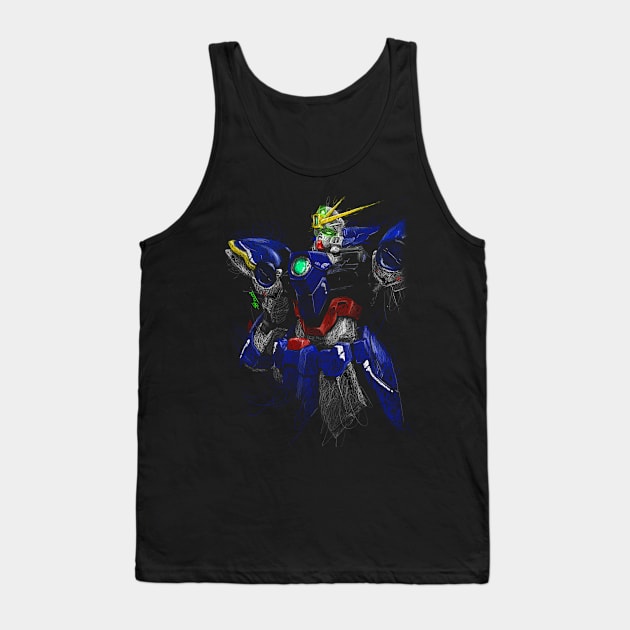 Gundam Wing zero custom scribble Tank Top by Shawngkolon